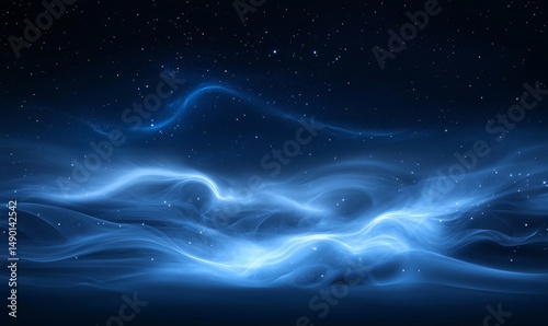 Smoke on the background of the night sky with stars