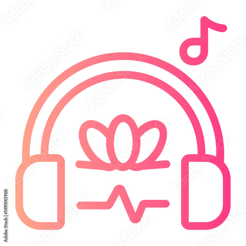 music therapy gradient icon
