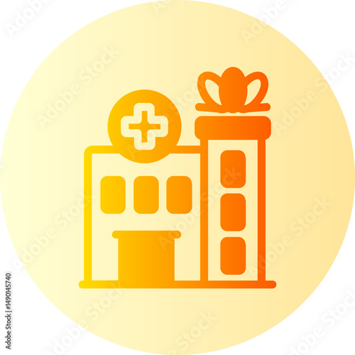 hospital gradient icon