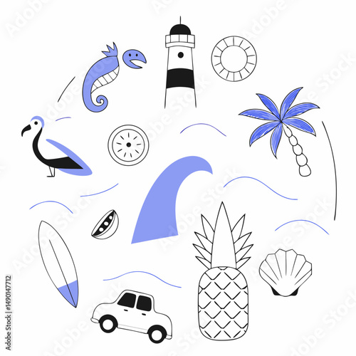 tropical,vintage,retro,sun,beach,palm trees,surf,seashell,turtle,pineapple,flower,crab,leaves,waves,sunset,landscape,icons,wallpaper,postage stamp,texture,colorful,botanical,nautical,summer,coastal
