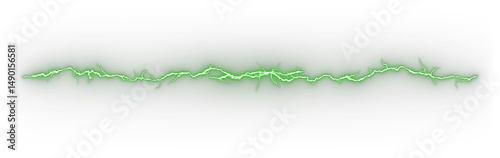 Isolated green electric plasma effect on transparent backgrounds 3d rendering png