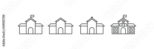  Collection of Home Icons. Vector web home icon, building symbol. House. Vector Building Illustration