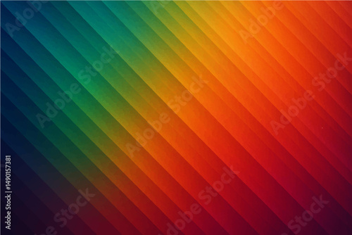 Abstract colorful background with lines showcases a bright rainbow spectrum in a geometric vector design