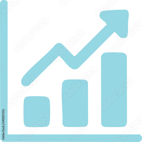 Bar Graph with Arrow Up Icon photo