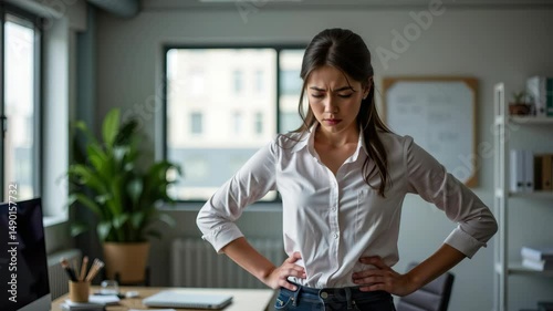 Thoughtful businesswoman in a bright office reflecting on her work and strategy for future projects and goals