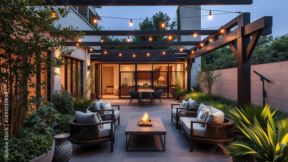 Naklejka premium Charming Outdoor Patio Design