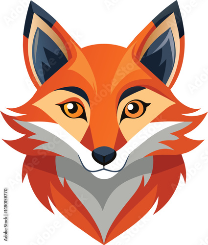Cute Fox Face Illustration Vector Graphic Design