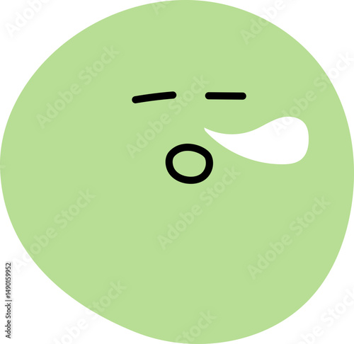 표정, 감정, 무기력, 피곤, 지침, 눈감기, 입모양, 짜증, 불만, 기운없음, 연두색, 감정상태, 표정강조, 감정표현, 이모지, 입표현, 눈표현, 단순표정, 상태표현, 나른함, 반응표현, 기분하락, 무반응, 무감정, 단순그림
