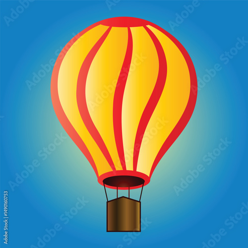 Hot air balloon in sky and Graphic art
