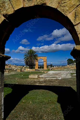 L'area archeologica di Phradi Majus con i resti dell'antico insediamento Romano. Sousse Governorate, Tunisia