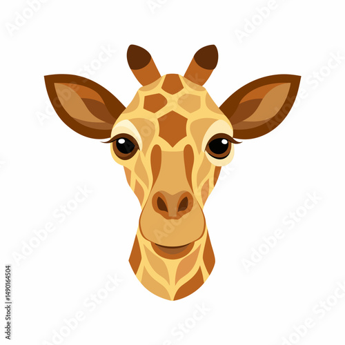 giraffe head isolated on white background