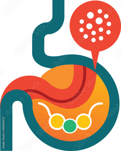 Stomach Bacteria Health Icon Graphic