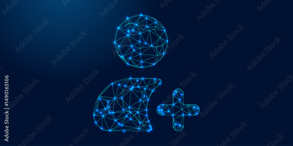 custom made wallpaper toronto digitalAbstract Digital Polygon Human Icon. Low-Poly Geometric Person Silhouette in Blue on Dark Background, ideal for tech branding, AI concepts, and virtual identity design.