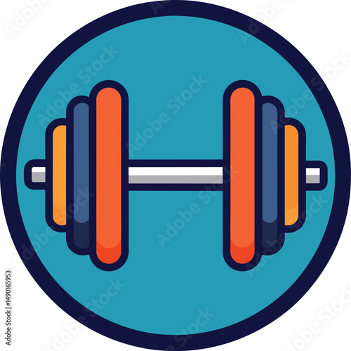 Dumbbell Gym Fitness Icon Vector Graphic