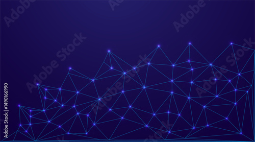 Low Poly Background on Dark Blue Gradient – Modern, Geometric, and Minimalist Abstract Design for Digital Art, 3D Modeling, Wallpapers, and Futuristic Graphics	
