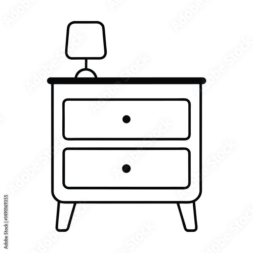 wooden bedside table