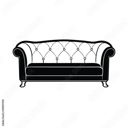 classic chesterfield sofa illustration