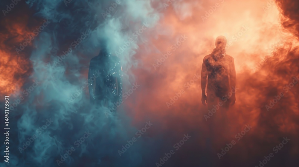 Obraz premium Emotional concept symbolizing the fear of being emotionally exposed