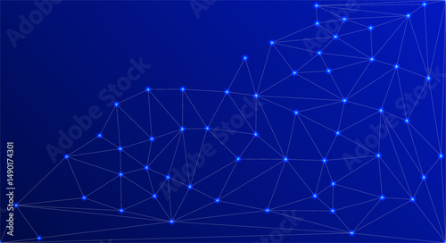Low Poly Background on Dark Blue Gradient – Modern, Geometric, and Minimalist Abstract Design for Digital Art, 3D Modeling, Wallpapers, and Futuristic Graphics	