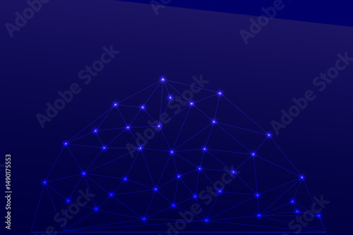 Low Poly Background on Dark Blue Gradient – Modern, Geometric, and Minimalist Abstract Design for Digital Art, 3D Modeling, Wallpapers, and Futuristic Graphics	
