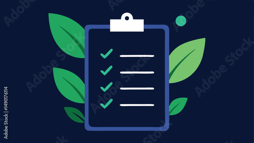 Checklist green leaves sustainable goals eco friendly