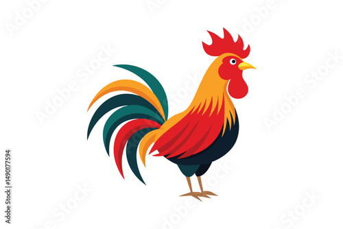 Rooster isolated on white background