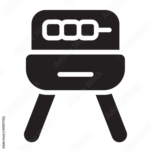 BBQ grill glyph icon