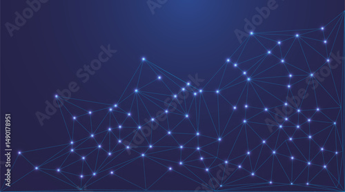 Low Poly Background on Dark Blue Gradient – Modern, Geometric, and Minimalist Abstract Design for Digital Art, 3D Modeling, Wallpapers, and Futuristic Graphics	