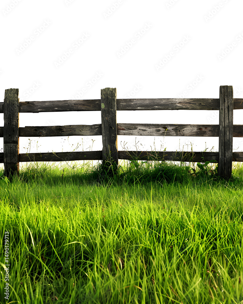 Wooden Fence Green Grass Pastoral Scene Wooden Fence Green Grass Pastoral Scene