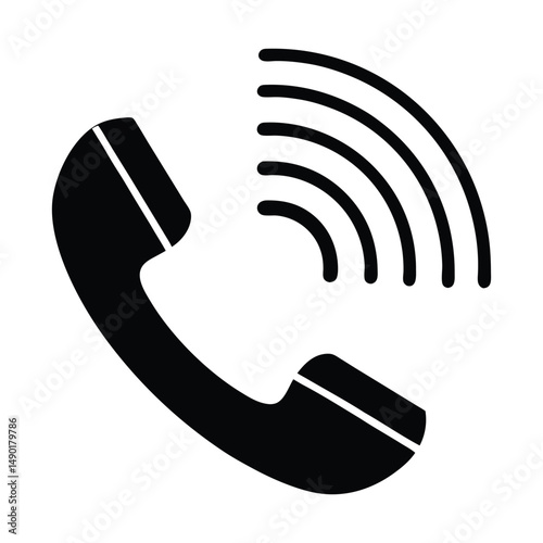 Retro Telephone Icon Classic Communication Symbol - Vector Illustration