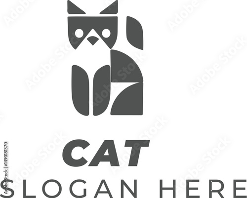 Charcoal Gray Lucky Cat — Minimalist Fortune Charm