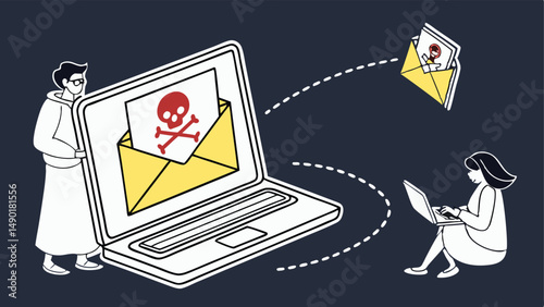 Phishing email scam cyber security threat warning
