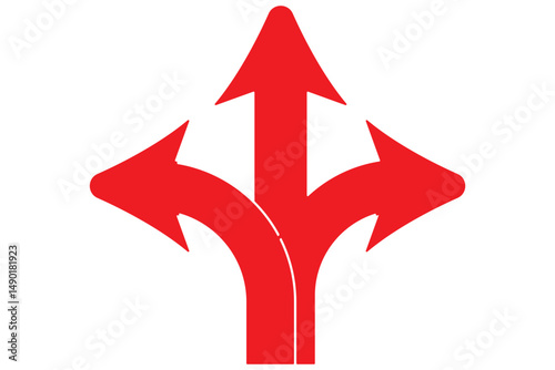 Road traffic direction arrows flat set. You-turn, left, right, two way, three way transportation direction arrow symbol. decision icon vector Trafic way icon isolated Road arrow Sketch EPS 10
