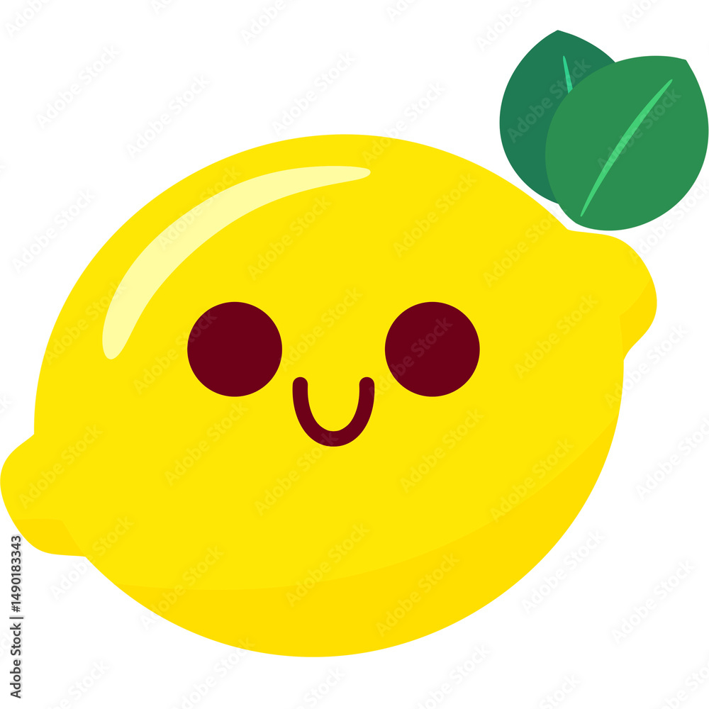 Fototapeta premium Lemon Happy Face Cartoon