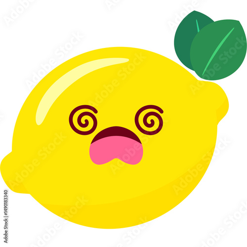 Lemon Dizzy Face Cartoon