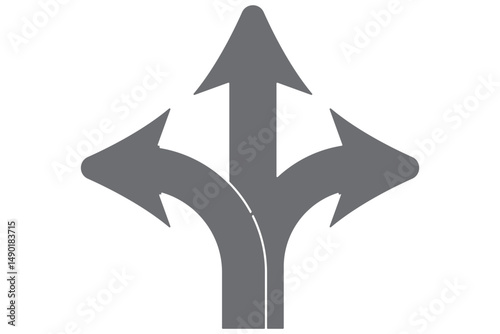 Road traffic direction arrows flat set. You-turn, left, right, two way, three way transportation direction arrow symbol. decision icon vector Trafic way icon isolated Road arrow Sketch EPS 10
