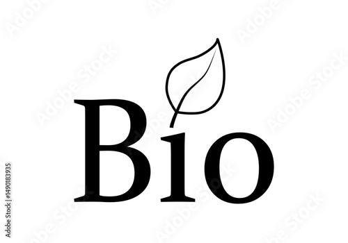 Icono negro de etiqueta de bio con hoja