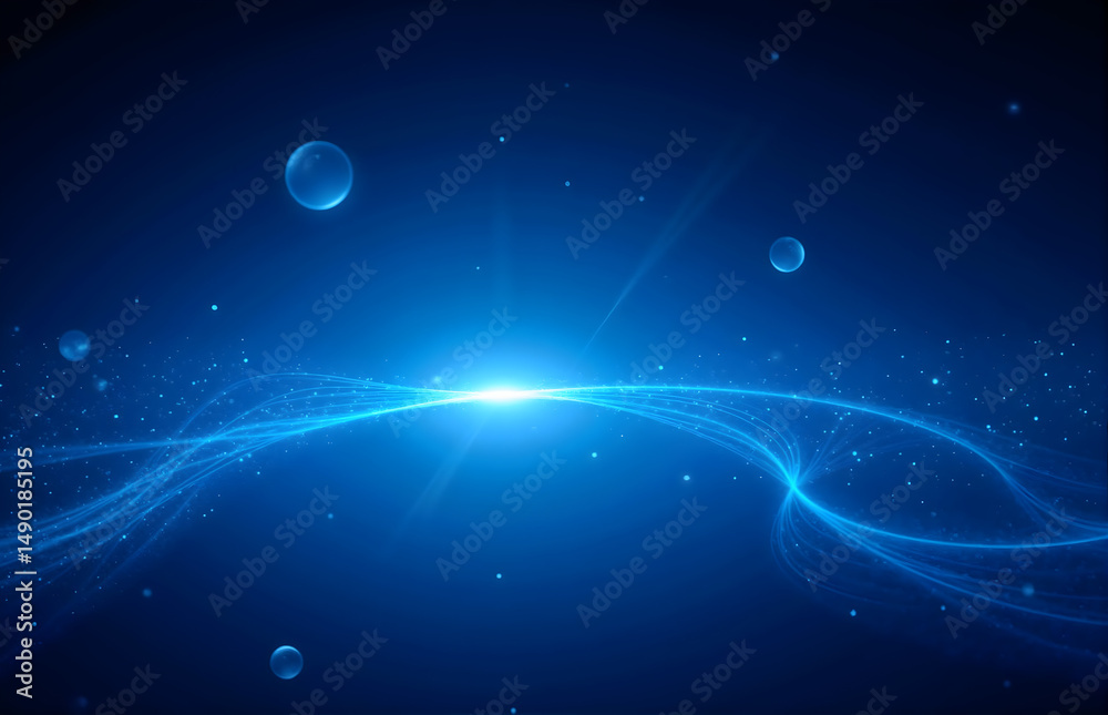 Fototapeta premium Abstract Blue Digital Background with Light Effects