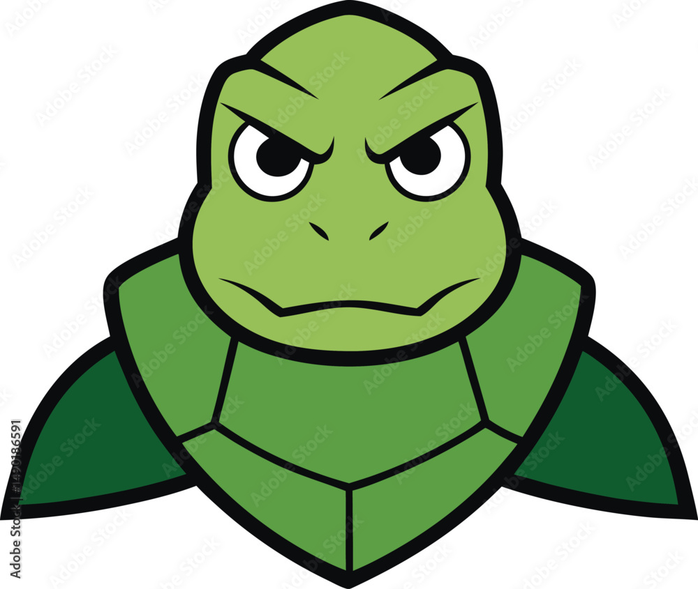 Obraz premium turtle head mascot with determined stare armored.