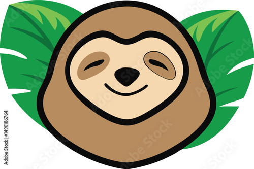  sloth head mascot vector art.