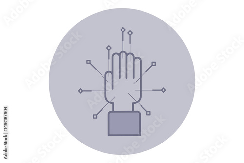 Illustration of hand with acupuncture needles extending from it. Modern healthcare practices focused on holistic healing and wellness through acupuncture