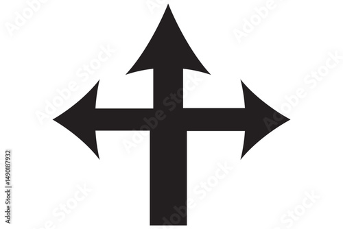 Three way direction arrows sign EPS 10