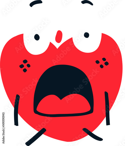 Shock Face Love Mascot Sticker