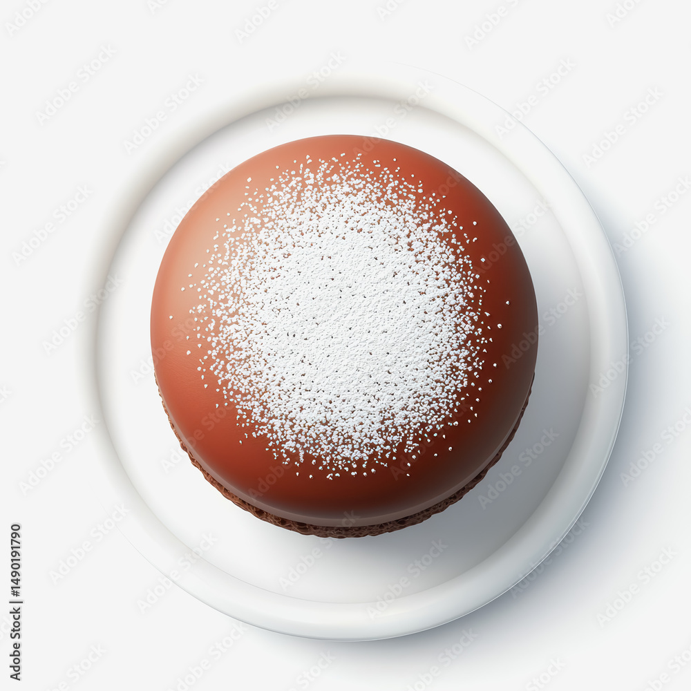 Overhead shot of a homemade chocolate souffle topped with rich chocolate for an elegant dessert experience indulging sweet lovers Overhead shot of a homemade chocolate souffle topped with rich chocolate for an elegant dessert experience indulging sweet lovers