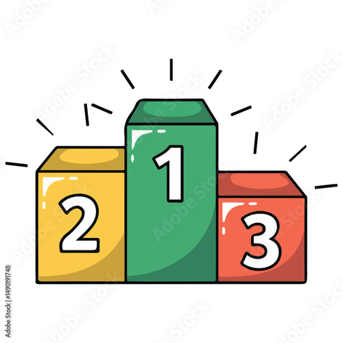 Leaderboard colorful stickers icon isolated vector illustration on white background