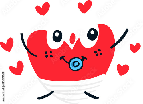 Love Mascot Stickers With Many Expressions