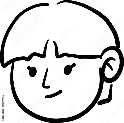 Head of People Illustration in Black and White