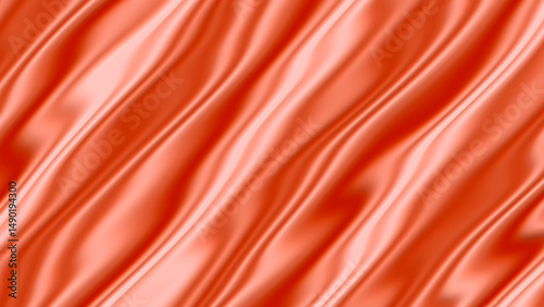 Glossy Coral Red Wave Texture - Abstract Seamless Liquid Pattern for Modern Design and Fashion Backgrounds
