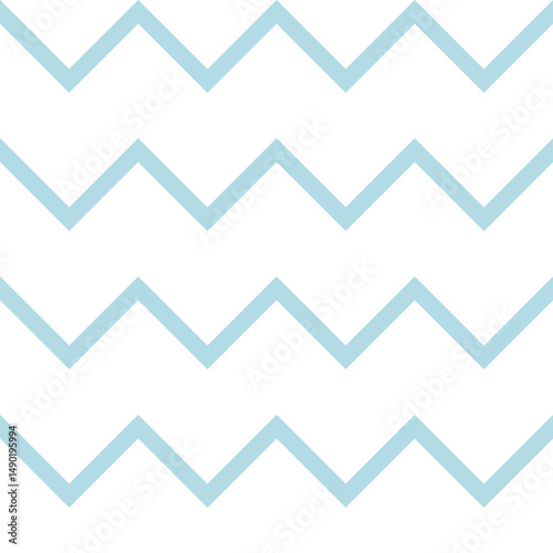 The pattern of blue zigzag lines creates a dynamic visual effect. Delicate wallpaper for the nursery.