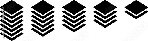 Layer icon set. high comfort structure symbol. business growth infographic layers. Presentation sign